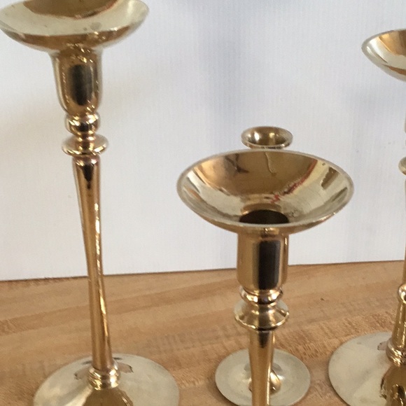 5 Brass candleholders - Picture 6 of 13